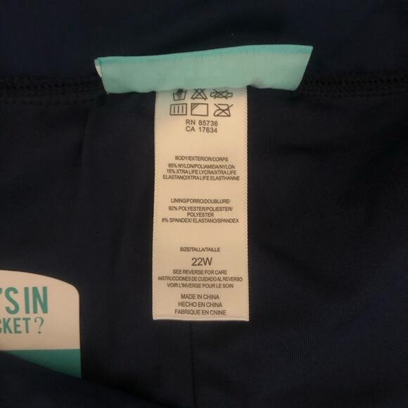 Beach House Plus Size Paloma Beach Solids Blake Adjustable Swim Short Navy 22W - Picture 7 of 16